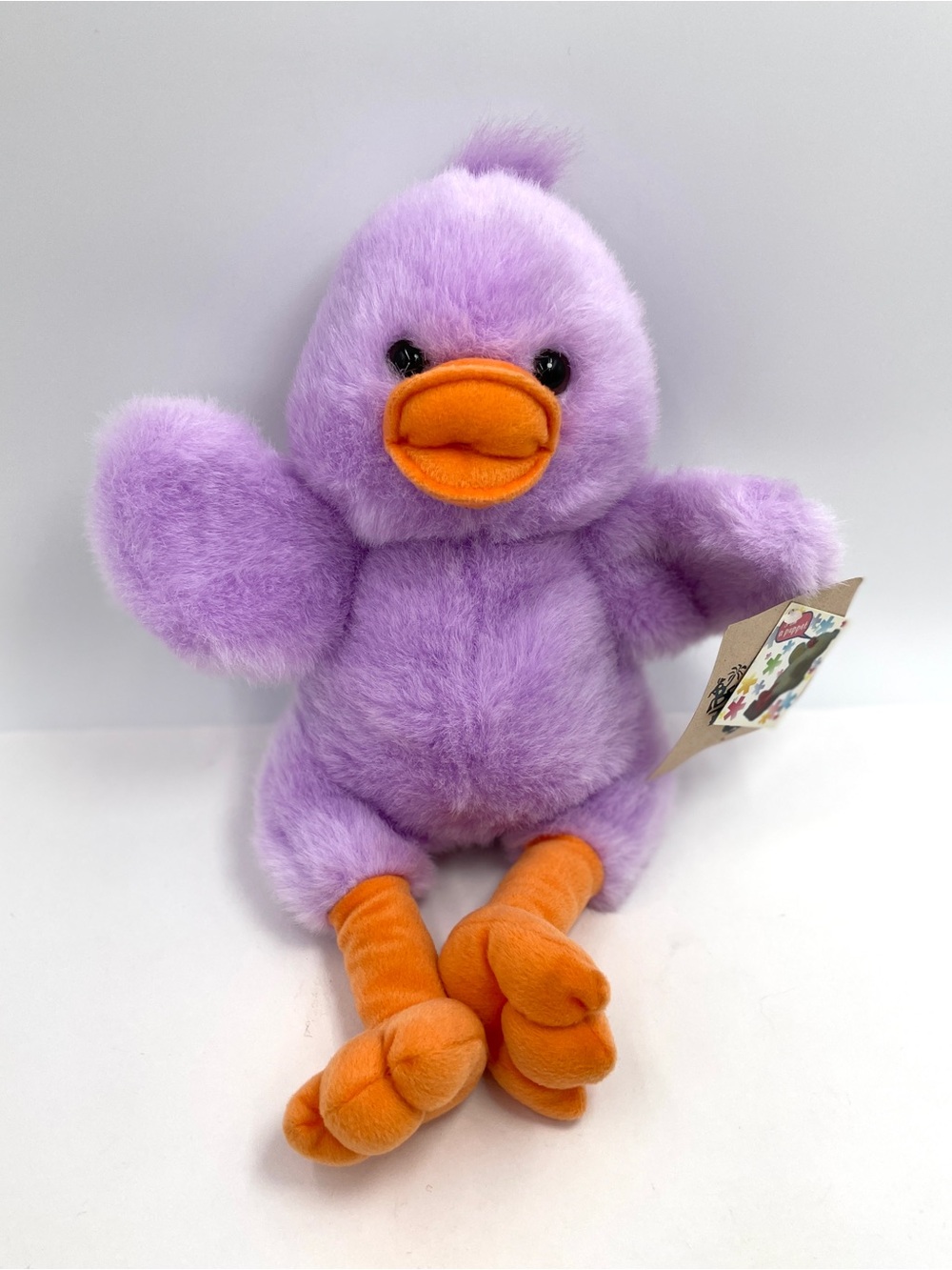 Beverly Hills Teddy Bear Purple Duckling Hand Puppet Easter Plush 14” Full Body